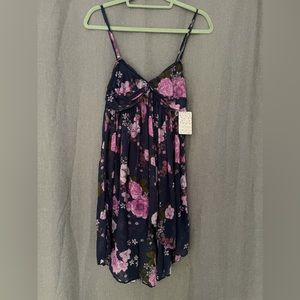 NEW Free people blue floral flowy dress size M